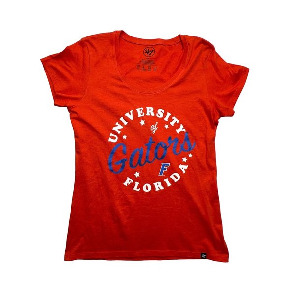 47 Brand Women's Orange University of Florida Gators Fan Top Size S - Picture 1 of 11